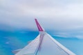 Wizzair logo on the wing of plane. Wizz Air is European ultra low-cost airline