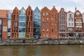 Gdansk, Poland - Juny, 2019. Gdansk old town and famous crane, Polish Zuraw. View from Motlawa river. The city also known as Royalty Free Stock Photo