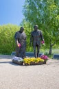 Gdansk, Poland - May 22, 2017: Monument of Pope John Paul II and President Ronald Regan at Ronald Regan Park in Gdansk-Przymorze.