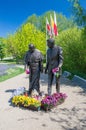 Gdansk, Poland - May 22, 2017: Monument of Pope John Paul II and President Ronald Regan at Ronald Regan Park in Gdansk-Przymorze.