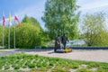 Gdansk, Poland - May 22, 2017: Monument of Pope John Paul II and President Ronald Regan at Ronald Regan Park in Gdansk-Przymorze.