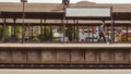 Gdansk Poland May 2022 People waiting for trains on platform at Gdansk Glowny railway station. Polish intercity train