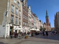 Gdansk, Poland: People walk at the Dlugi Targ street. Few tourists also visiting the historic Gdansk city center.