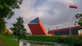 The Museum of the Second World War Muzeum II Wojny Swiatowej in cloudy summer day.