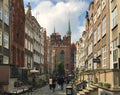 Gdansk, Poland, 22nd May 2021: The Gdansk city centre, popular Polish touristic destination. Royalty Free Stock Photo
