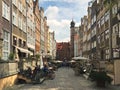 Gdansk, Poland, 22nd May 2021: The Gdansk city centre, popular Polish touristic destination. Royalty Free Stock Photo