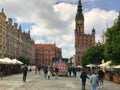 Gdansk, Poland, 22nd May 2021: The Gdansk city centre, popular Polish touristic destination. Royalty Free Stock Photo