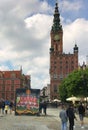 Gdansk, Poland, 22nd May 2021: The Gdansk city centre, popular Polish touristic destination. Royalty Free Stock Photo