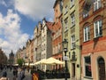 Gdansk, Poland, 22nd May 2021: The Gdansk city centre, popular Polish touristic destination. Royalty Free Stock Photo