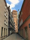 The Gdansk city centre, popular Polish touristic destination. The cathedral building Royalty Free Stock Photo