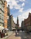 Gdansk, Poland, 22nd May 2021: The Gdansk city centre, popular Polish touristic destination. Royalty Free Stock Photo