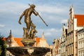 Gdansk, Poland with Neptune fountaine statue Royalty Free Stock Photo