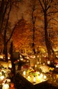 Gdansk, Poland - November 1 2011 : Cemetery in Nowy Port on All Saints` Day.