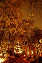 Gdansk, Poland - November 1 2011 : Cemetery in Nowy Port on All Saints` Day.