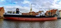 The Maritime Museum in Gdansk. The ship near the embankment of Gdansk Poland