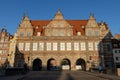 Mesmerizing view of the Green Gate entrance to the old town of Gdansk in Poland Royalty Free Stock Photo