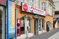 Gdansk, Poland, Oct 4, 2018: Signboard of Aleppo restautrant offering traditional Syrian cuisine.