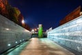 Gdansk, Poland - October 11, 2020: Rusty steel building of European Solidarity Centre in Gdansk at night, Poland. The ECS museum Royalty Free Stock Photo