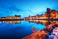 Gdansk, Poland old town, Motlawa river. Zuraw crane Royalty Free Stock Photo