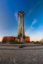 Beautiful and high monument to the Fallen Shipyard Workers 1970 standing in front of European