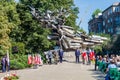 GDANSK, POLAND - SEPTEMBER 1, 2016: Commemorating of Defence of the Polish Post Office on September 1, 1939. Monument to Royalty Free Stock Photo