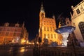Gdansk,Poland-September 19,2015:Gdansk by night in Poland, Old T Royalty Free Stock Photo