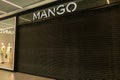 Gdansk Poland, September 2022. MANGO Closed retail clothing stores in Forum Shopping Center. Global clothing brands