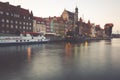Gdansk,Poland-September 19,2015: old town and famous crane, Poli Royalty Free Stock Photo
