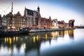 Gdansk,Poland-September 19,2015: old town and famous crane, Poli Royalty Free Stock Photo