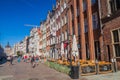 GDANSK, POLAND - SEPTEMBER 1, 2016: People walk along historic houses at Dlugi Targ square in Gdansk, Polan