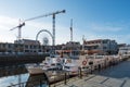 Riverfront cruise ships and boats in Gdansk