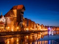 Gdansk in poland skyline at night Royalty Free Stock Photo