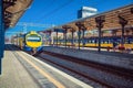 Gdansk Poland train arrival train station Royalty Free Stock Photo