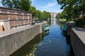 Gdansk, Pomeranian / Poland - July 19, 2019: Old buildings of the Stone Lock in Gdansk. Fortification and fortifications erected