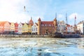 Gdansk sights, view from the winter Motlawa