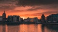 gdansk at sunset Royalty Free Stock Photo