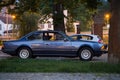 Gdansk Wrzeszcz, Poland - June 6, 2019: blue vintage BMW car standing on the parking lot