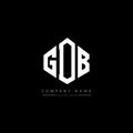 GDB letter logo design with polygon shape. GDB polygon and cube shape logo design. GDB hexagon vector logo template white and Royalty Free Stock Photo