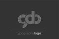 GDB modern geometric typography logo Royalty Free Stock Photo