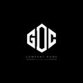 GDC letter logo design with polygon shape. GDC polygon and cube shape logo design. GDC hexagon vector logo template white and Royalty Free Stock Photo