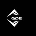 GDE abstract technology logo design on Black background. GDE creative initials letter logo concept