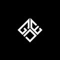 GDE letter logo design on black background. GDE creative initials letter logo concept. GDE letter design