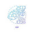 GDP blue gradient concept icon