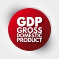 GDP - Gross Domestic Product acronym, business concept background