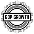 GDP GROWTH black stamp on white