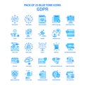 GDPR Blue Tone Icon Pack - 25 Icon Sets Royalty Free Stock Photo