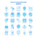 GDPR Blue Tone Icon Pack - 25 Icon Sets Royalty Free Stock Photo