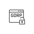 GDPR browser insecure line icon