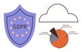 GDPR Compliance with Cloud Computing and Data Visualization Royalty Free Stock Photo