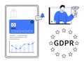 GDPR Compliance Concept with Data Protection, Analytics, and Secure Digital Transactions Royalty Free Stock Photo